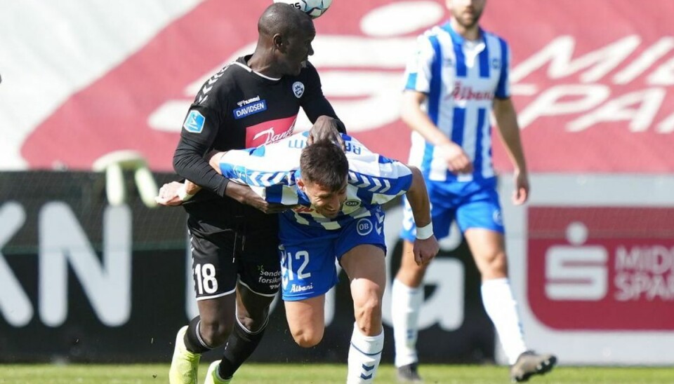 Deler i porten OB og Sønderjyske spiller 1-1 i Superligaen. Foto: Scanpix.
