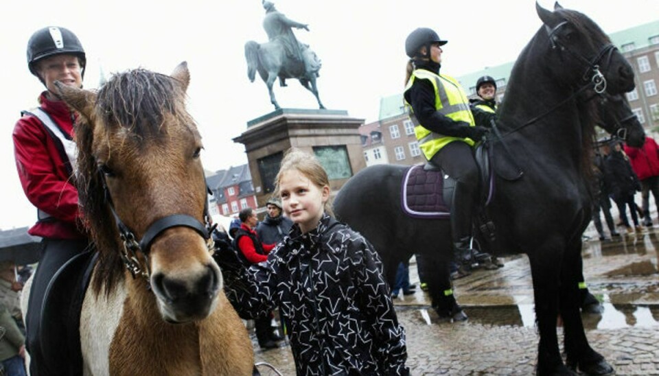 Politiet vil helst ikke have de politiheste, som Dansk Folkeparti insisterer på, at de skal. Foto: Erik Refner/Scanpix