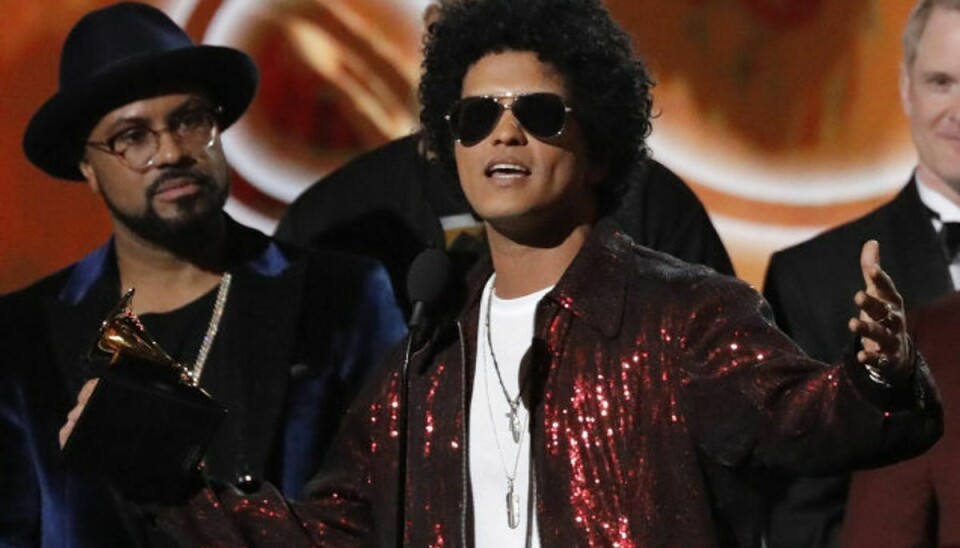Bruno Mars blev en af de helt store vindere ved Grammy-uddelingen natten til mandag dansk tid. Foto: Lucas Jackson/Reuters