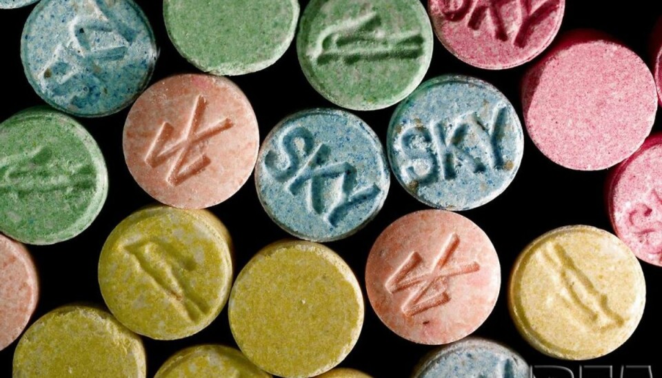 MDMA findes ofte i tablet-form. Det er endnu ikke sikkert, hvad de to piger har taget. Foto: DEA/Scanpix.