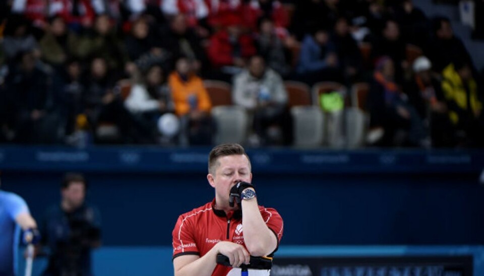 Curlingherrer får canadiske stryg og slutter sidst Heller ikke sidste curlingkamp blev nogen succes for de danske curlingherrer. Foto: Wang Zhao/AFP