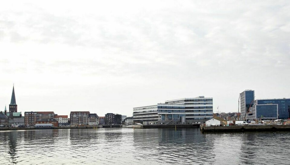 Det var her ikke langt fra Navitas i Aarhus Havn, den døde mand blev fundet lørdag formiddag. Arkivfoto: Hans Christian Jacobsen.