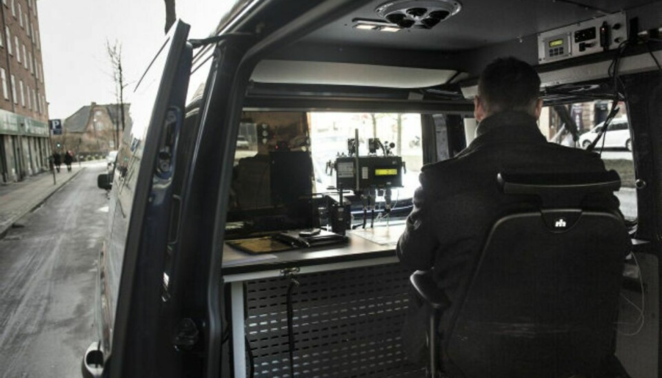 Politiforbundet har udtaget hastighedskontrollører fra politiets fotovogne til at strejke i tilfælde af konflikt. Foto: Niels Ahlmann Olesen/arkiv/Scanpix