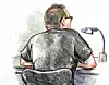Retssagen mod Peter Madsen fortsætter i dag. Tegning af Tegning: Anne Gyrite Schütt.