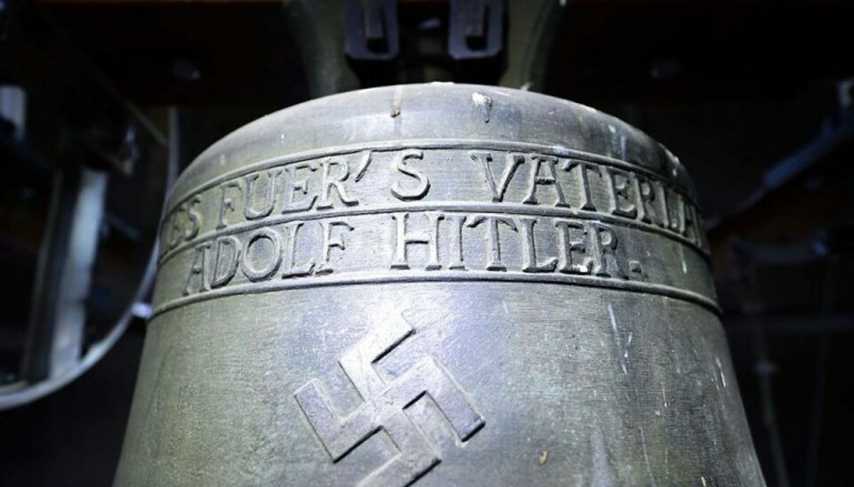Ny opdagelse: Nazi-indskrift i kirkeklokke Sådan så den omtalt kirkeklokke ud – før rengøringsholdet rykkede ind. Foto: Uwe Anspach/Scanpix.