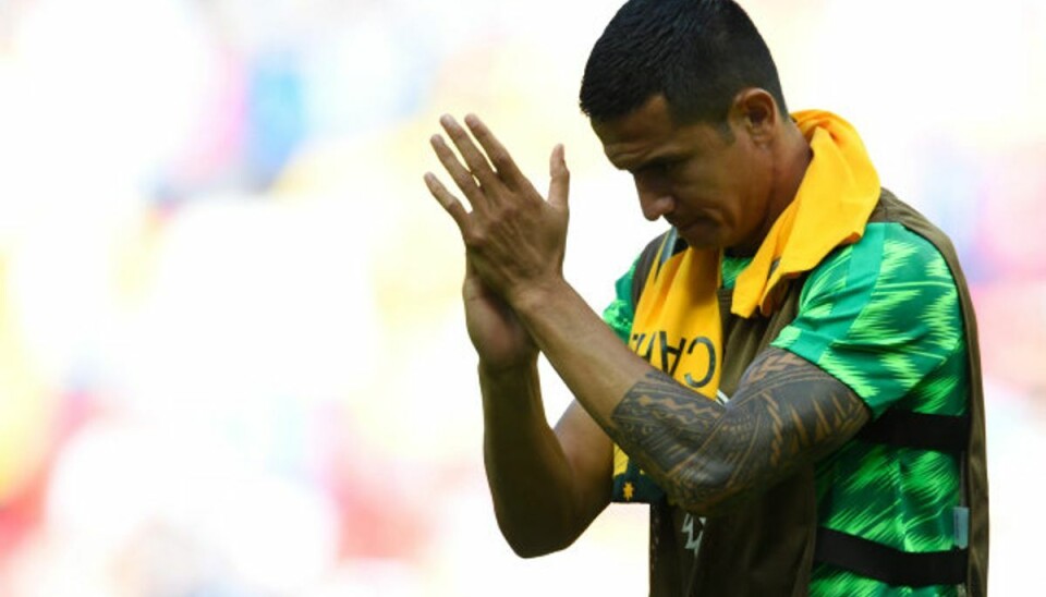 Tim Cahill og co. tabte VM-premieren til Frankrig. Torsdag klokken 14 dansk tid gælder det Danmark. Foto: Saeed Khan/AFP