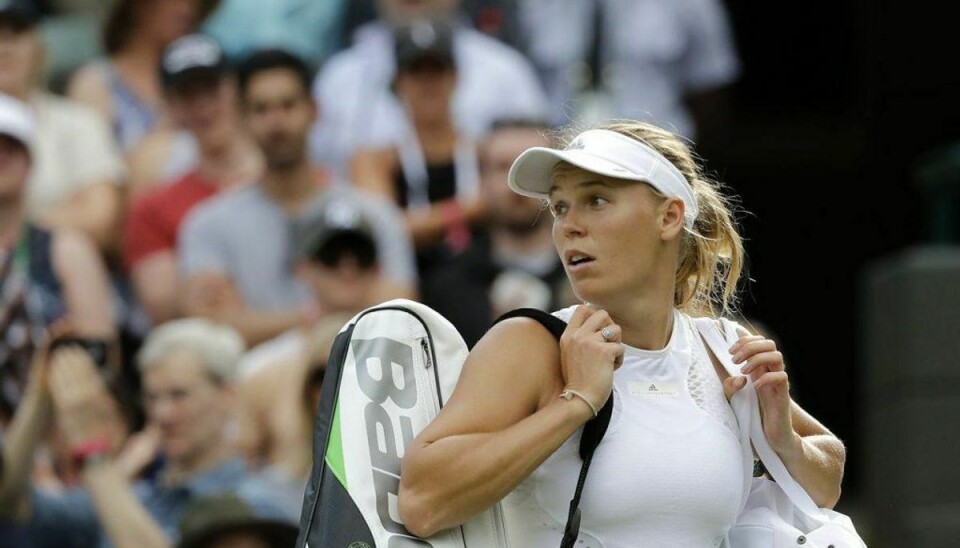 Wozniacki var andenseedet ved årets Wimbledon, men hun er nu røget ud allerede efter anden runde. Foto: Ben Curtis/Scanpix