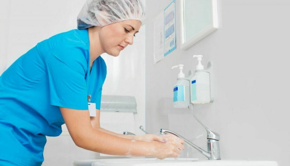 Håndsprit bliver brugt i rigt omfang på hospitaler. (Foto: Shutterstock)