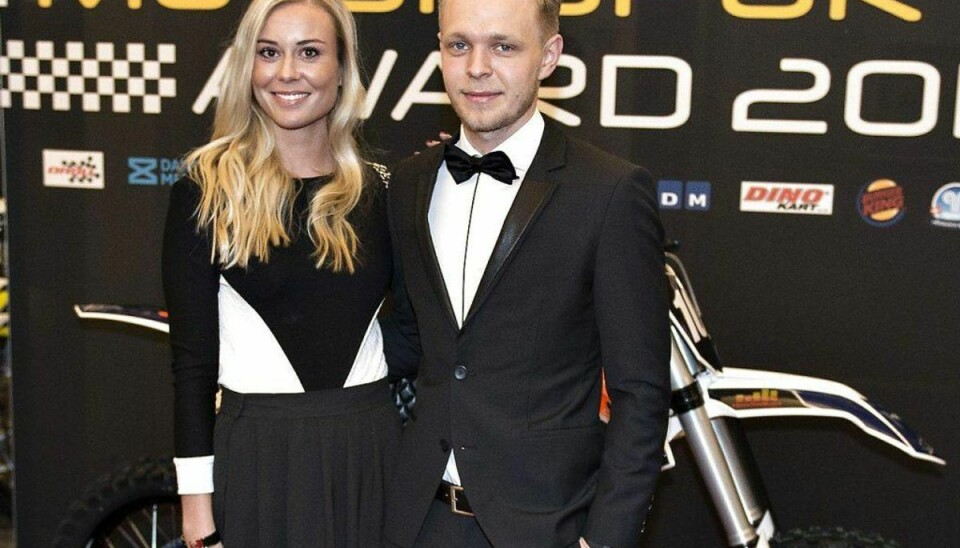 Kevin Magnussen og kæresten Louise Gjørup skal giftes til sommer. Foto: Scanpix