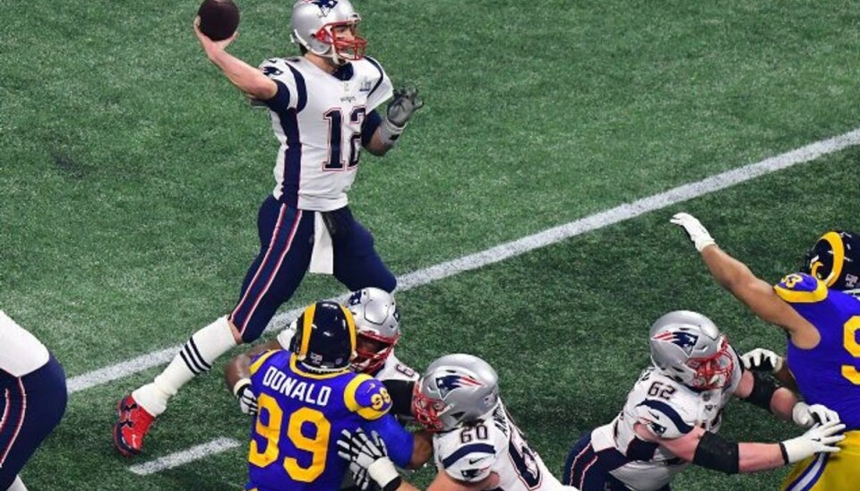 Sejr i Super Bowl sætter kedelig rekord Quarterbacken Tom Brady har som den eneste spiller vundet Super Bowl seks gange. Foto: Scott Cunningham/AFP