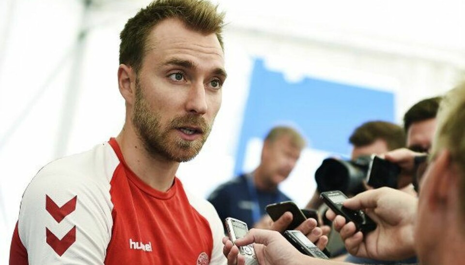 Eriksen skadet: Nu er der godt nyt for danskeren Tottenham-stjernen Christian Eriksen missede Danmarks kampe mod Irland og Østrig på grund af en skade i mavemusklerne. Foto: Liselotte Sabroe/arkiv/Scanpix
