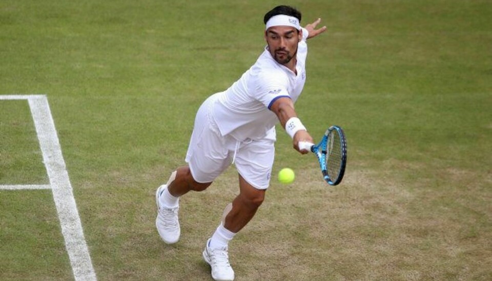 Italienske Fabio Fognini tabte i tredje runde ved Wimbledon mod amerikanske Tennys Sandgren. Foto: Carl Recine/Reuters