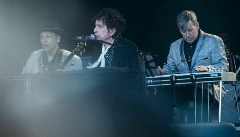 Bob Dylan spiller på Orange Scene på Roskilde Festivals første aften onsdag den 3. juni 2019. Foto: Helle Arensbak/Scanpix