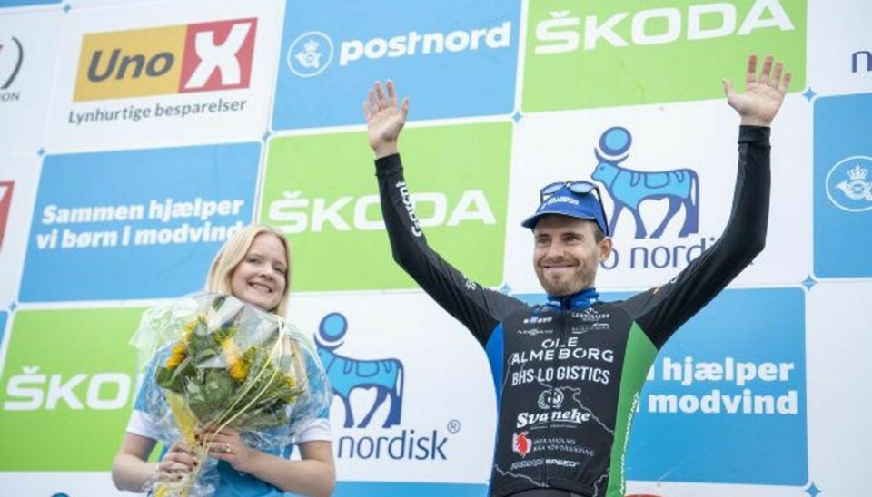 Martin Toft Madsen vandt torsdag med 11 sekunder ned til nummer to på 2. etape af PostNord Danmark Rundt, der var en 17 kilometer lang enkeltstart. Foto: Thomas Sjørup/Scanpix