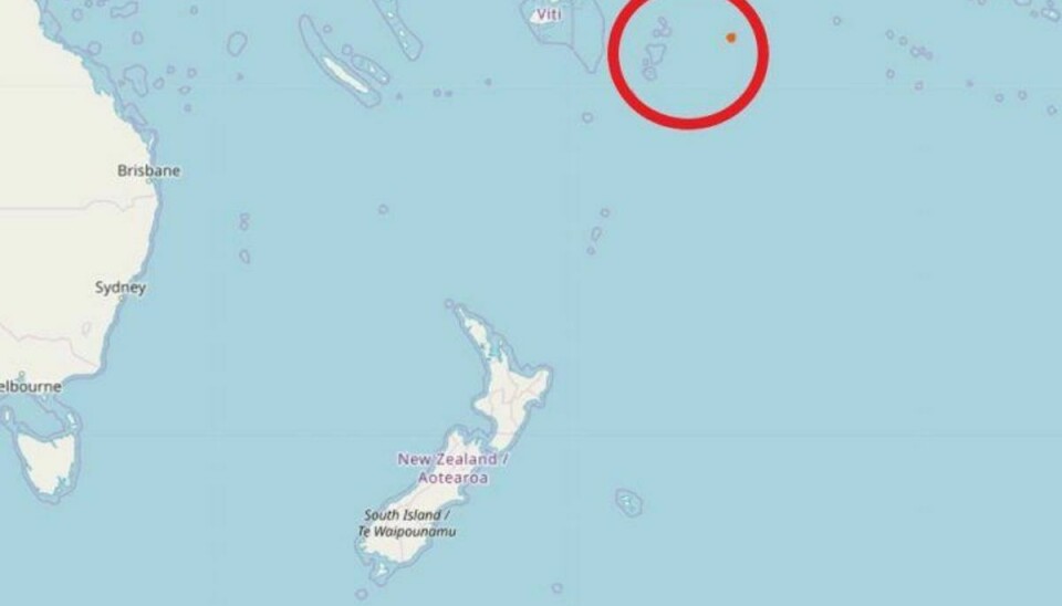 I den røde cirkel ligger både Niue og Tonga. Foto: Openstreetmap-bidragsydere (C)
