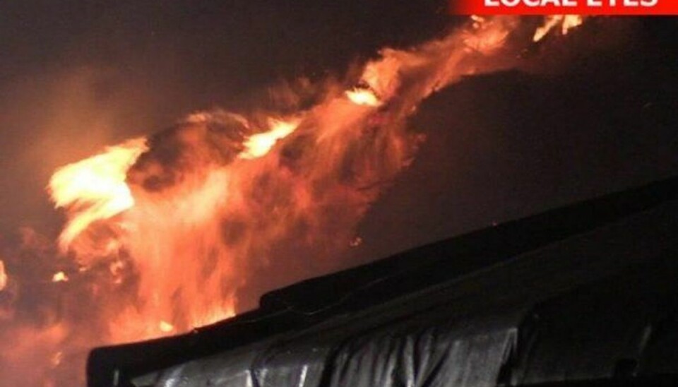 Affaldsbrand har hærget hele natten