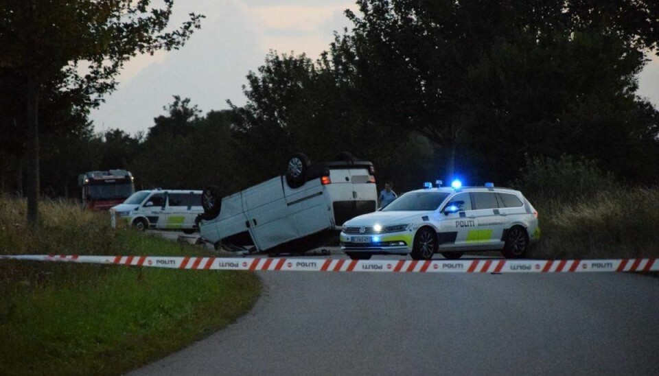 Ifølge Politiet blev kvinden ramt bagfra. KLIK for flere billeder. Foto: Presse-fotos.dk.