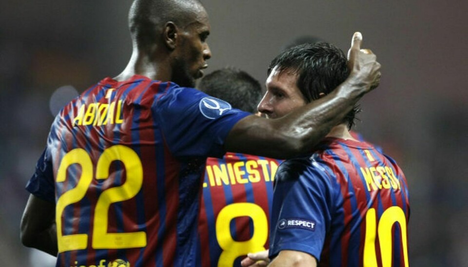 Lionel Messi og Eric Abidal var engang holdkammerater på banen. I dag er sidstnævnte sportsdirektør i Barcelona. (Arkivfoto) Foto: Jean-Pierre Amet/Reuters