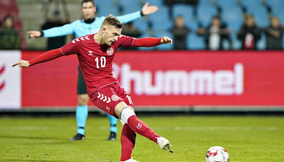 Dansk fodboldstjerne laver stort skifte Jacob Bruun Larsen er en del af det danske U21-landshold, som jagter kvalifikation til EM-slutrunden. Foto: Henning Bagger/Scanpix