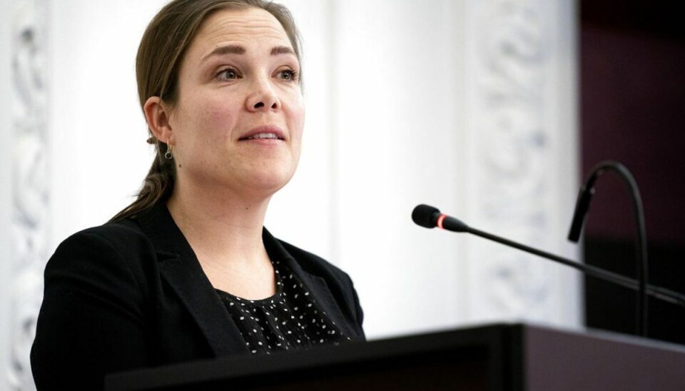 Social- og indenrigsminister Astrid Krag. Finn Nørgaard Foreningen holder konference og uddeler pris i Landstingssalen på Christiansborg, fredag den 14. februar 2020. Finn Nørgaard blev dræbt under angrebet på Kulturhuset Krudttønden i 2015, hvor også Dan Uzan mistede livet om aftenen ved synagogen i København.. (Foto: Ida Guldbæk Arentsen/Ritzau Scanpix)