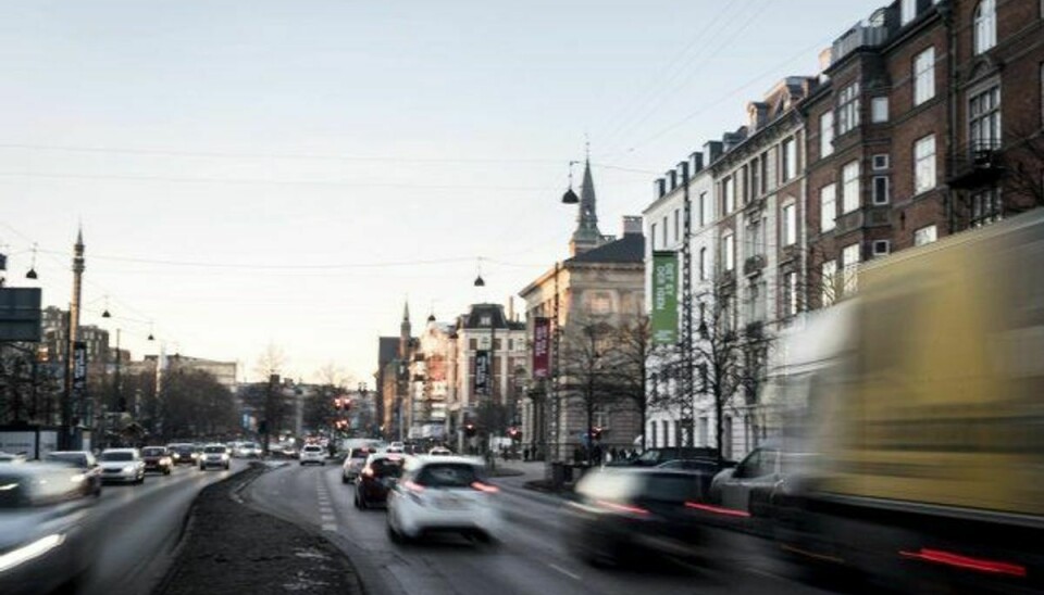 H. C. Andersens Boulevard går gennem det centrale København. Hvert år dør ifølge Berlingske omkring 550 mennesker i byen for tidligt på grund af luftforurening og godt 4000 på landsplan. Foto: Malene Anthony Nielsen/Scanpix