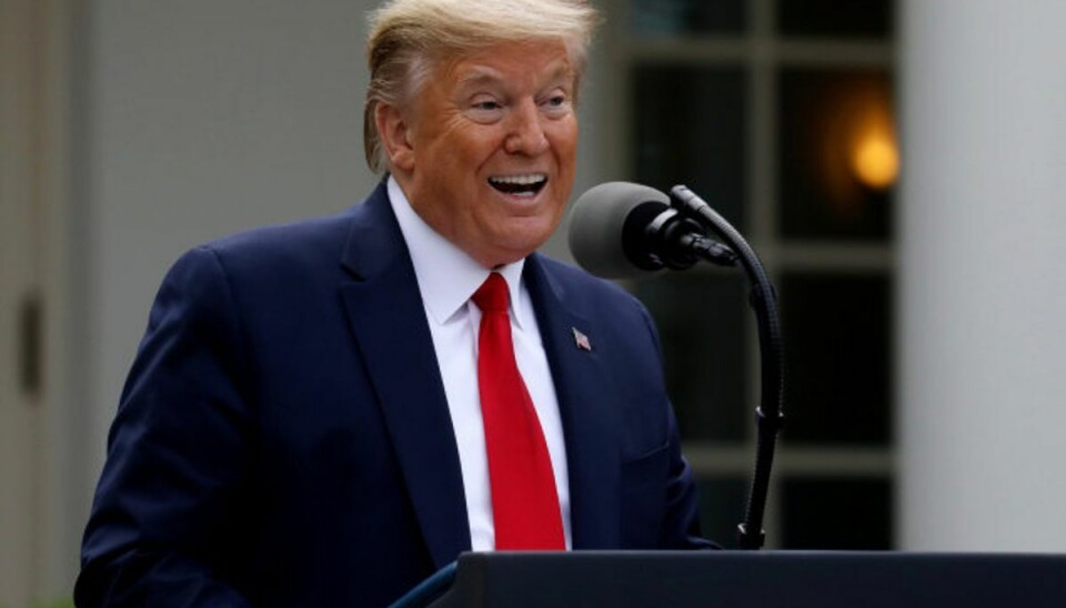 Vild Trump-udmelding: Vil stoppe støtten til WHO USA’s præsident, Donald Trumo, holdt sin daglige pressebriefing om coronasituationen i Rosenhaven i Det Hvide Hus natten til onsdag dansk tid. Foto: Leah Millis/Reuters