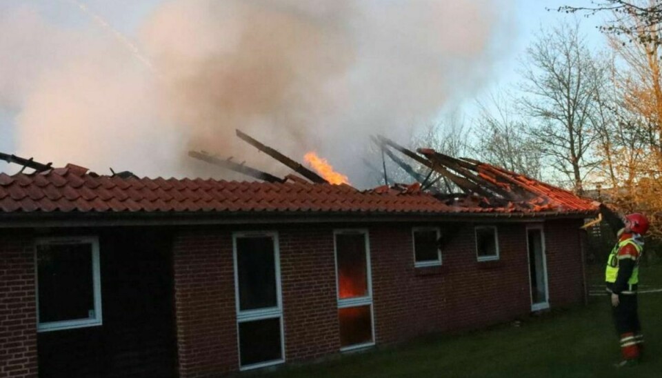 Et værested i Brovst er fuldstændig udbrændt. Foto: Øxenholt foto