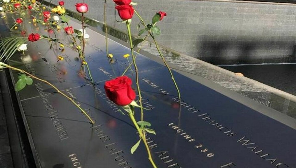 Mindesmærket ved Ground Zero. Der, hvor World Trade Center stod før angrebet. Foto: Jørgen Rosengren/Newsbreak.dk.