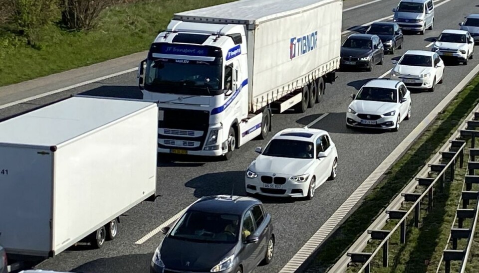 Kæmpe kø på motorvejen. (Arkivfoto). Kæmpe kø på motorvejen. (Arkivfoto).