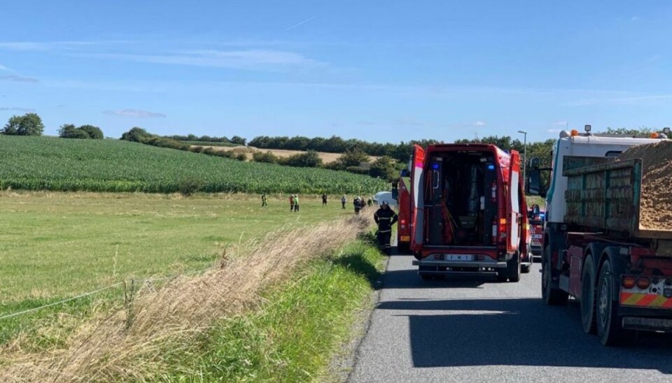Klintholmvej er helt spærret. Foto: Presse-fotos.dk Klintholmvej er helt spærret. Foto: Presse-fotos.dk