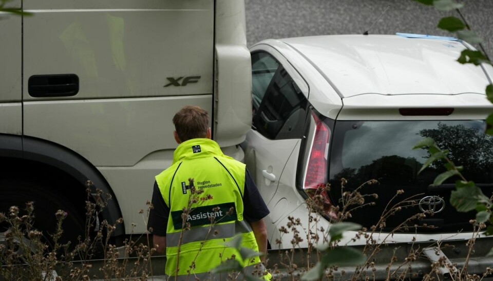 Uheld på Helsingørmotorvejen. Uheld på Helsingørmotorvejen.