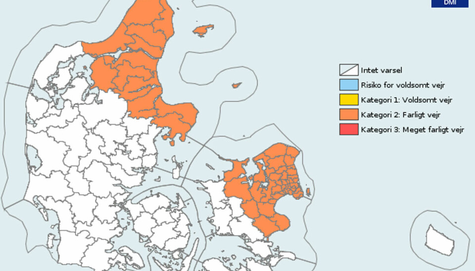 Snestormen kan ramme Nordjylland og den nordøstlige del af Sjælland.