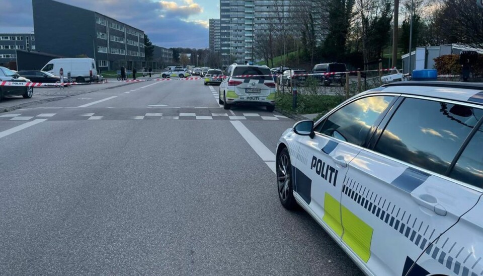 Der var fyldt med politi i højhuskvarteret i Brøndby kort efter skudepisoden. Der var fyldt med politi i højhuskvarteret i Brøndby kort efter skudepisoden.