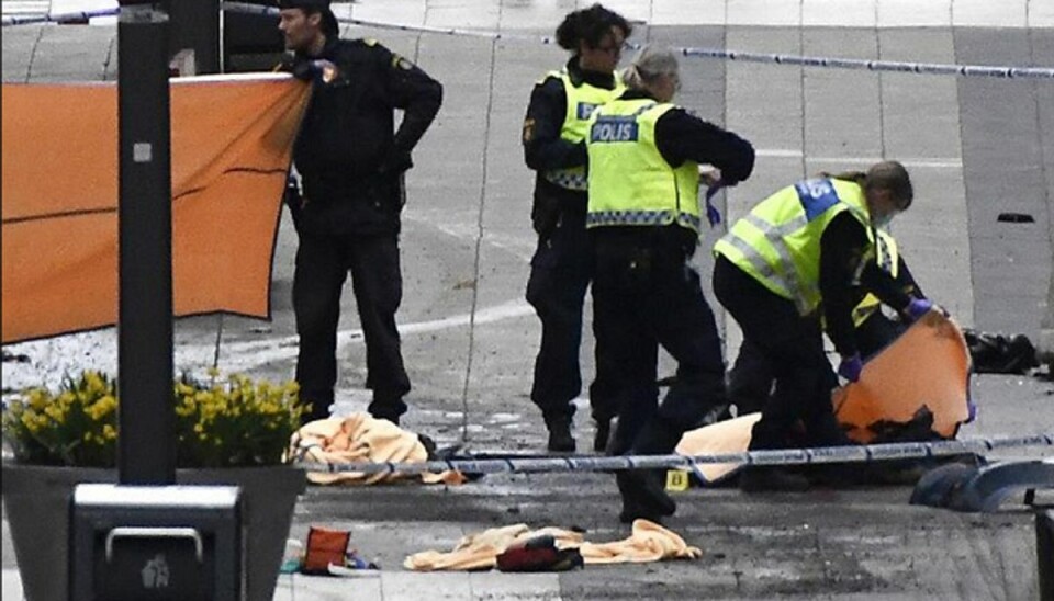 Sådan så der ud for præcis et år siden i Stockholm. Foto: AFP PHOTO / Jonathan NACKSTRAND/Scanpix. Sådan så der ud for præcis et år siden i Stockholm. Foto: AFP PHOTO / Jonathan NACKSTRAND/Scanpix.