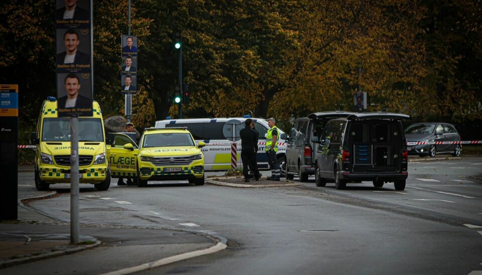 Politiet og redningspersonale til stede i Hørsholm.