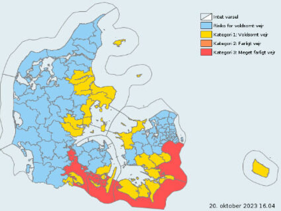 Sådan ser seneste varsel ud