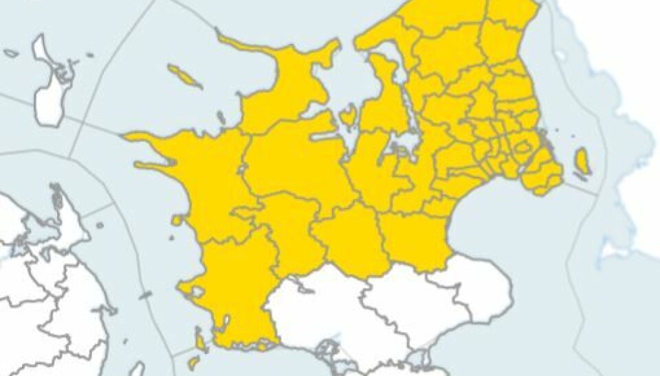 Store dele af Sjælland bliver tæppebanket af regn.