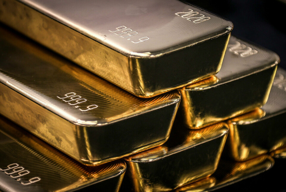 Guld kunne på et tidspunkt mandag købes til 2135,39 dollar - eller cirka 14.640 danske kroner - per ounce, som er en engelsk måleenhed svarende til 28,35 gram. (Arkivfoto).