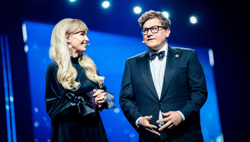 Heino Hansen var vært ved Dansk Melodi Grand Prix i 2023 sammen med DR's egen Tina Müller. (Arkivfoto).
