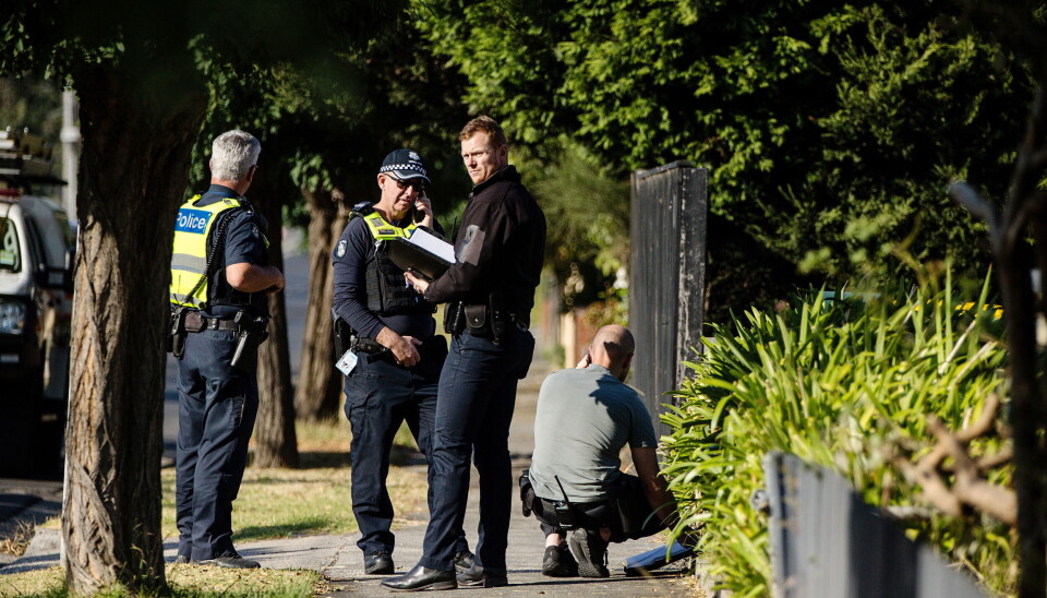 Området, hvor den døde mand blev fundet i den australske storby Melbourne, blev hurtigt spærret af.