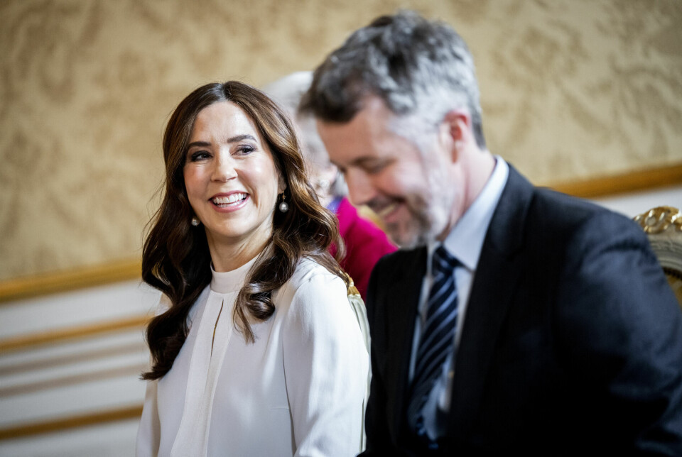 The royal couple, King Frederik X and Queen Mary, and Princess Benedikte participate in the opening of the exhibition FREDERIK 10. - King of tomorrow at the Amalienborg Museum in Copenhagen, Thursday, March 21, 2024.. (Photo: Ida Marie Odgaard/Ritzau Scanpix)