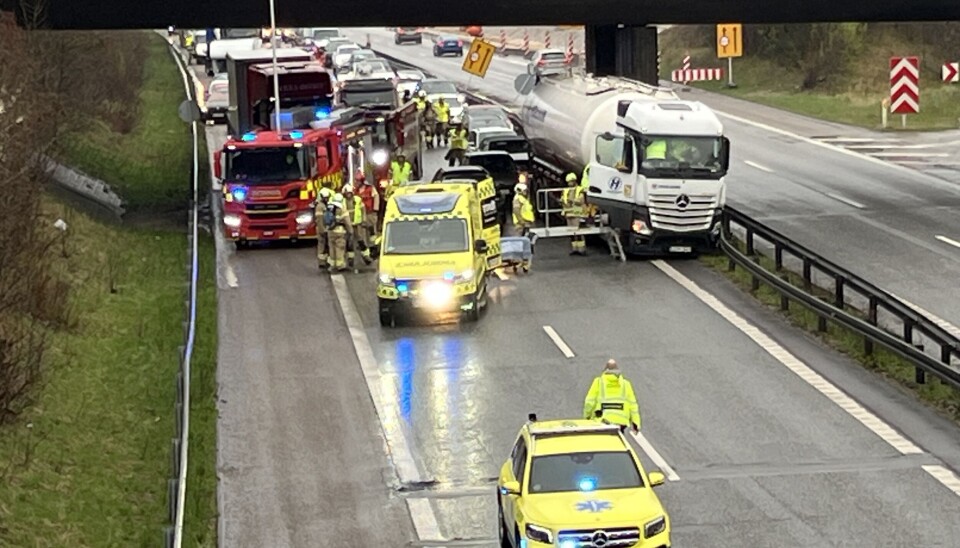Der er helt spærret i nordgående retning på Østjyske Motorvej.