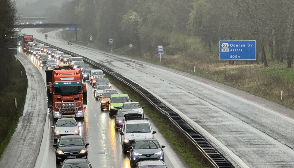 Der er lang kø i østgående retning på Fynske Motorvej.