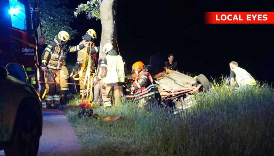 Den 39-årig blev efter ulykken fløjet til Rigshospitalet.