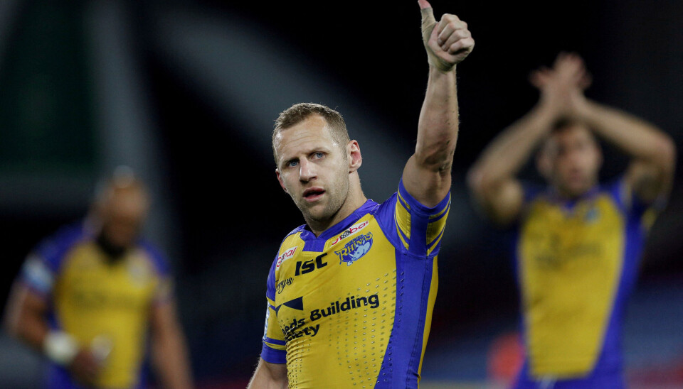 Afdøde Rob Barrows ses her i sine velmagtsdage, hvor han tørnede ud for Leeds Rhinos i den britiske Rugby League.