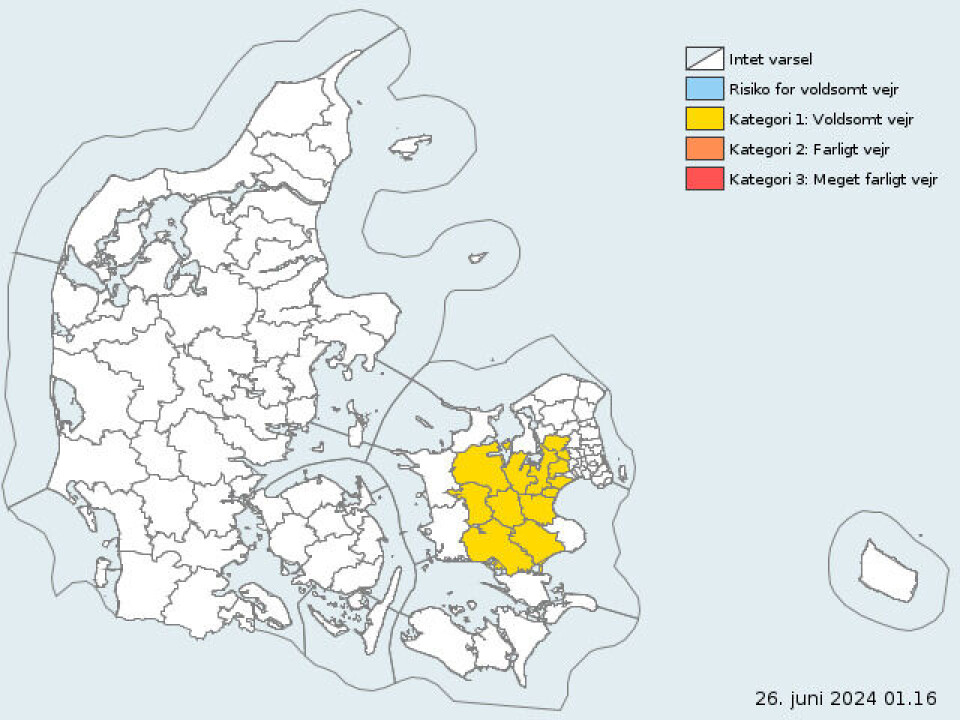 Det er i Midt- og Sydsjælland, d er ifølge DMI kan være tæt tåge onsdag morgen.
