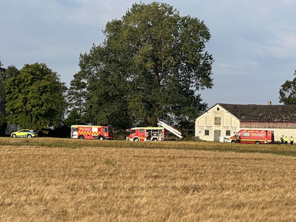 En mand måtte reddes op fra en kornsilo.