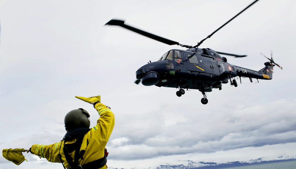 Øvelsen på afbrydes, da helikopteren måtte gå i aktion.