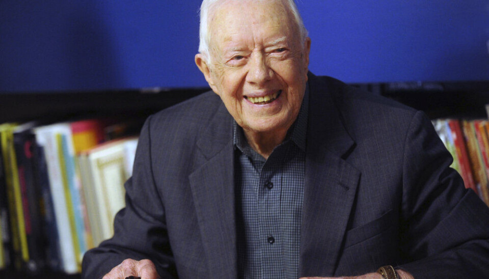 Jimmy Carter som han så ud i 2018, da han var 94 og signerede udgaver af sin bog 'Faith'. Den 1. oktober fylder han 100.