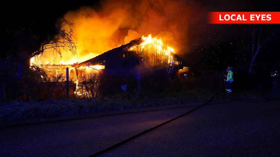 Branden brød ud sent onsdag aften. Huset i Bredballe ved Vejle er brændt helt ned.